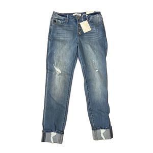 NEW Kancan High Rise Super Skinny Jeans Button Fly Light Wash Size 13/30